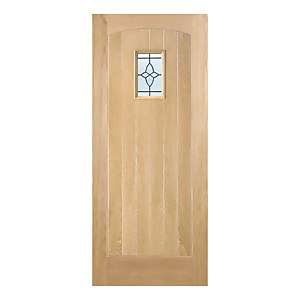 Cottage External Glazed Unfinished Oak 1 Lite Door - 813 x 2032mm