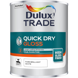 Dulux Trade Quick Drying Gloss Paint Pure Brilliant White - 1L