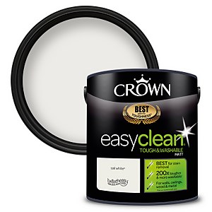 Crown Easyclean Washable & Wipeable Multi Surface Matt Paint Sail White - 2.5L