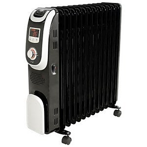 Oil Filled Radiator 2500w Black W/ L | Homebase