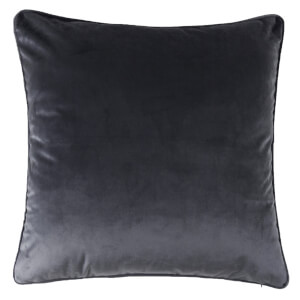 Large Plain Velvet Cushion - Dark Grey - 58x58cm