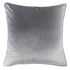 Large Plain Velvet Cushion - Light Grey - 58x58cm