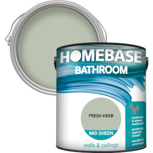 Homebase Bathroom Mid Sheen Paint - Fresh Herb 2.5L