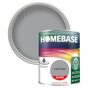 Homebase Interior Quick Dry Gloss Paint Flintstone - 750ml