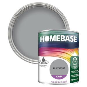 Homebase Interior Quick Dry Satin Paint Flintstone - 750ml