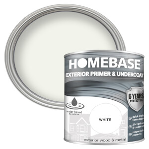 Homebase Exterior Primer Undercoat - Brilliant White 750ml