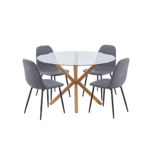 Homebase round store glass dining table