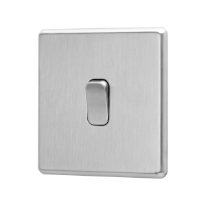 Arlec Fusion 10A 1Gang 2Way Stainless Steel Single light switch
