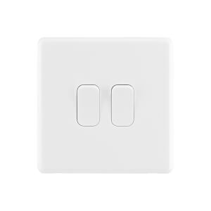 Arlec Rocker 10A 2Gang 2Way Ice White Double light switch