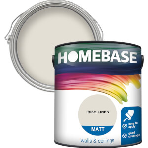 Homebase Matt Emulsion Paint Irish Linen - 2.5L