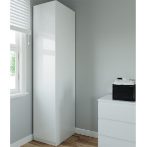 White gloss outlet single wardrobe
