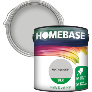 Homebase Silk Emulsion Paint Feather Grey - 2.5L