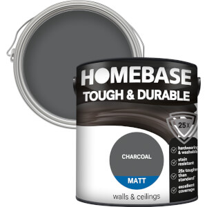 Homebase Tough & Durable Matt Emulsion Paint Charcoal - 2.5L