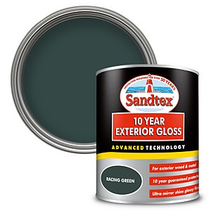 Sandtex Exterior 10 Year Gloss Paint Racing Green -750ml