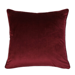 Large Plain Velvet Cushion - Claret - 58x58cm