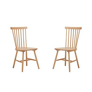 Laura Spindle Back Chair Set of 2 Birch Homebase