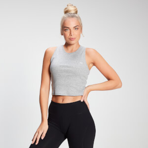 MP Women's Rest Day Cropped Rib Vest - Grey Marl - XXS