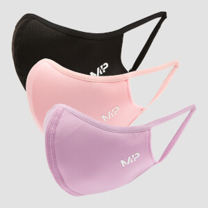 MP Curve Mask (3 แพ็ค) - Black/Geranium Pink/Lilac