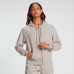 MP Women's Rest Day Zip Through Hoodie Bone Grey - XXS