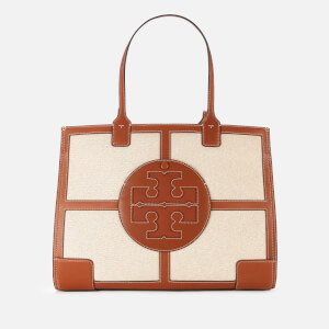 Tory Burch Women s Ella Canvas Quadrant Tote Bag Classic Cuoio