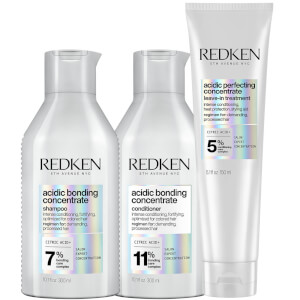 Redken Acidic Bonding Concentrate Shampoo, Conditioner and Leave-in Treatment Bond Repair Bundle