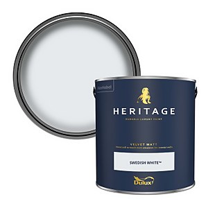 Dulux Heritage Matt Emulsion Paint Swedish White - 2.5L