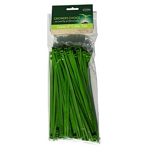 8in Green Cable Ties - 100 Pack