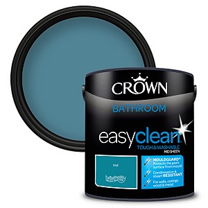 Crown Easyclean Mouldguard+ Bathroom Mid Sheen Washable Multi Surface Paint  Teal® - 2.5L