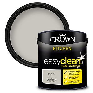 Crown Easyclean Kitchen Greaseguard+ Matt Paint Grey Putty - 2.5 L