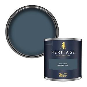 Dulux Heritage Matt Emulsion Paint Midnight Teal - Tester 125ml