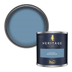 Dulux Heritage Matt Emulsion Paint Boathouse Blue - Tester 125ml