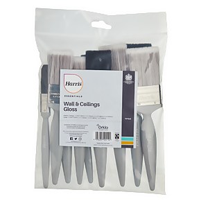 Harris Essentials Walls & Ceilings & Woodwork Gloss Paint Brush 10 Pack