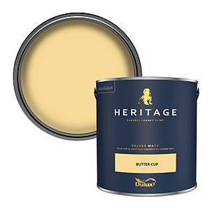 Dulux Heritage Matt Emulsion Paint Butter Cup - 2.5L