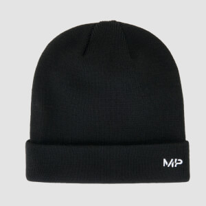 MP 針織毛帽 - 黑／白