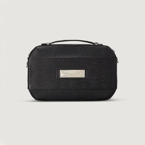 Black Leather Wash Bag Kulturbeutel schwarz Creed DE