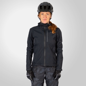 Hummvee Wasserdichte Kapuzenjacke für Damen - Schwarz