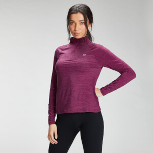 MP Women's Performance Training 1/4 Zip Top - Deep Pink Marl with Black Fleck