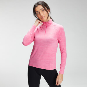 MP Women's Performance Training 1/4 Zip Top - Candyfloss Marl with White Fleck