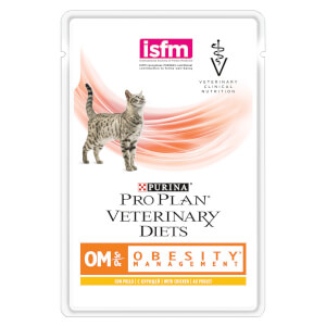 PRO PLAN Veterinary Diets OM St/Ox Obesity Management Katze Frischebeutel Huhn 10x85g