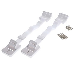 Dreambaby Anti Tip Hinged Furniture Anchors White 2 Pack Homebase