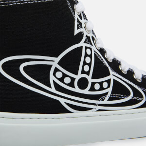 Vivienne Westwood ◆ PLIMSOLL HIGH TOP CANVAS SNEAKERS High Top Canvas Plimsoll in BLACK | Vivienne Westwood®