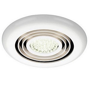 Bathstore Rapide Inline ceiling extractor fan with LED lighting - White |  Homebase