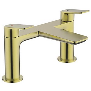 Bathstore Aero Deck Mounted Bath Filler Tap - Brushed Brass