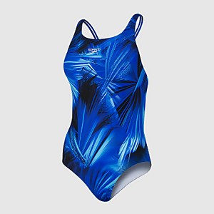 Damen Allover Powerback Badeanzug in Blau