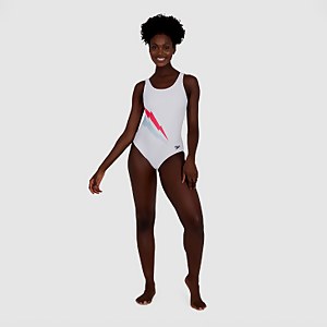 Women's Placement U-Back Swimsuit White - 28