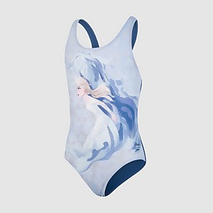 Junior Disney Frozen 2 Elsa Splashback Swimsuit Blue