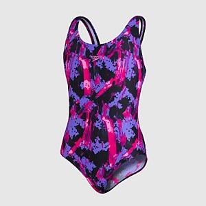 Girls' Allover Splashback Swimsuit Black