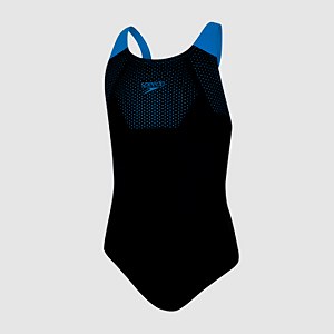 Junior Hexagonal Tech Muscleback Swimsuit Black