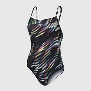 Women's Allover Digital Rippleback Swimsuit Black