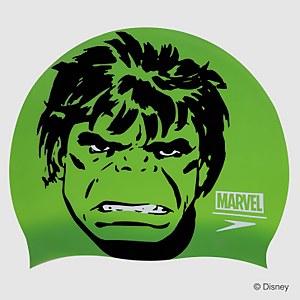 Junior Hulk Print Swim Cap Green